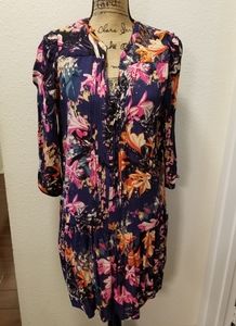 Anthropologie Purple Drop Waist Dress